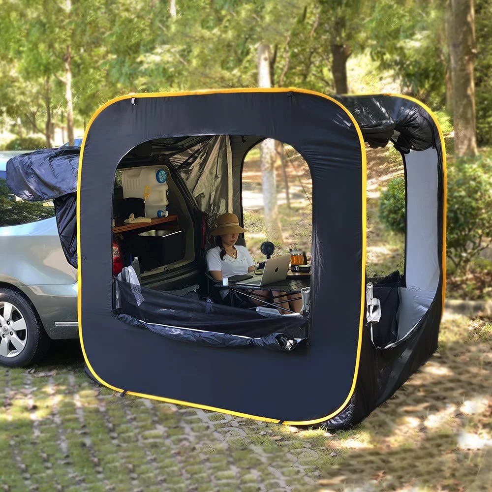 

Black Water Proof Anti-uv Cube Pop-up Cabin Car Rear Tent Car Tail Tent Pop up Suv Car Tailgate Tentcustom