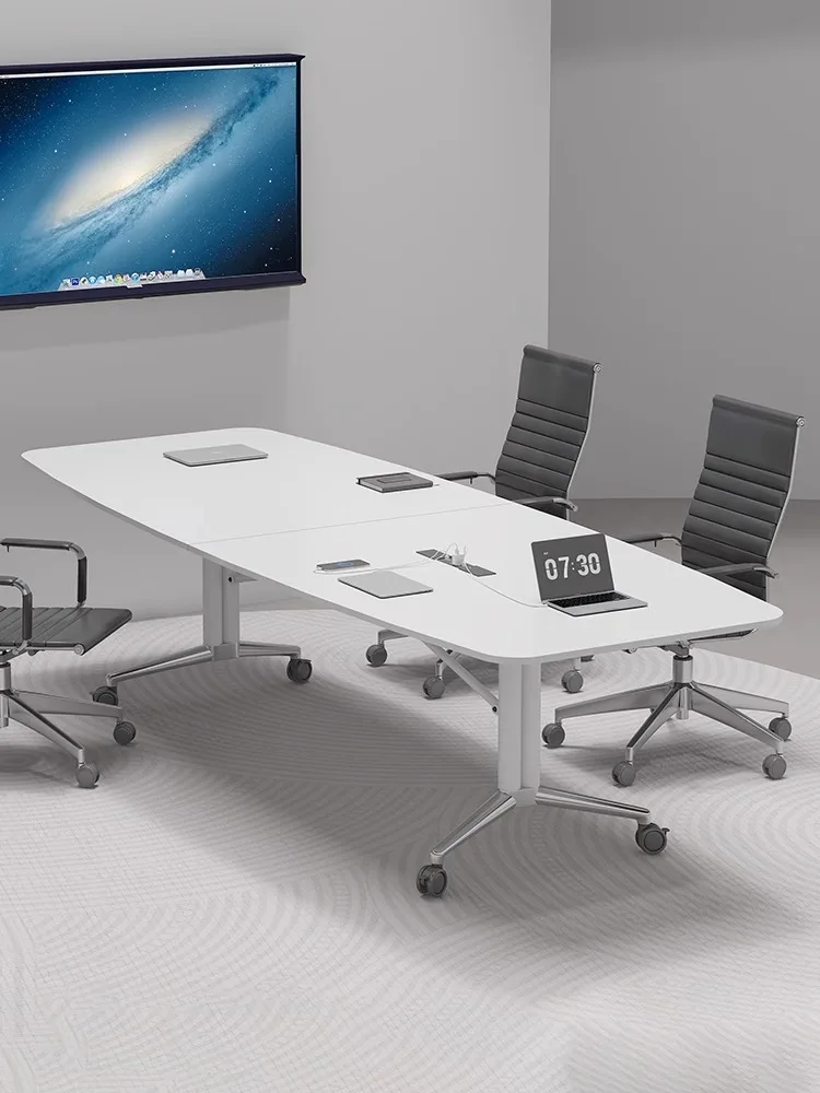 

Folding Conference Table Movable Splicing Long Strip Desk Multifunctional Desk Wheeled Small Conference Room Training