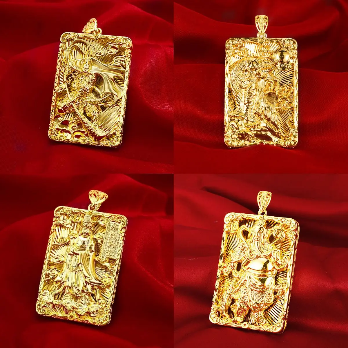 

Noble AU999 gold pendant mens domineering and majestic Guan Yu 24k pure gold Mazu necklace pendant real gold