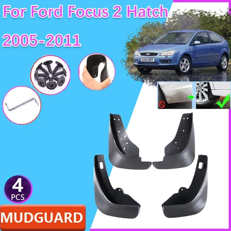 For Ford Focus 2 MK2 Hatchback 2005~2011 Car Fenders Wheel Protecti Rear Mudguards Splash Guards Covers Auto Exterior Accessorie