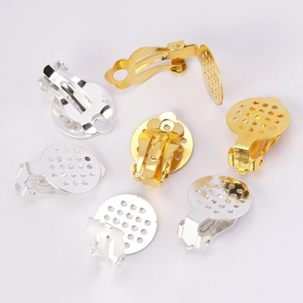 

50 Pcs Ear Clip Accessories Clips Without Hole Earing Jewelry Findings Making Earrings Supplies Clip-on Mesh Durable