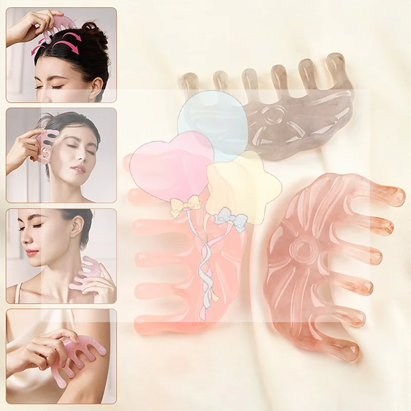 

1 шт., массажная расческа «Меридианы», шесть зубьев, полимерный материал, безручная мужская и женская расческа «Меридианы кожи головы», расческа с круглой головкой, зубы на каждый день