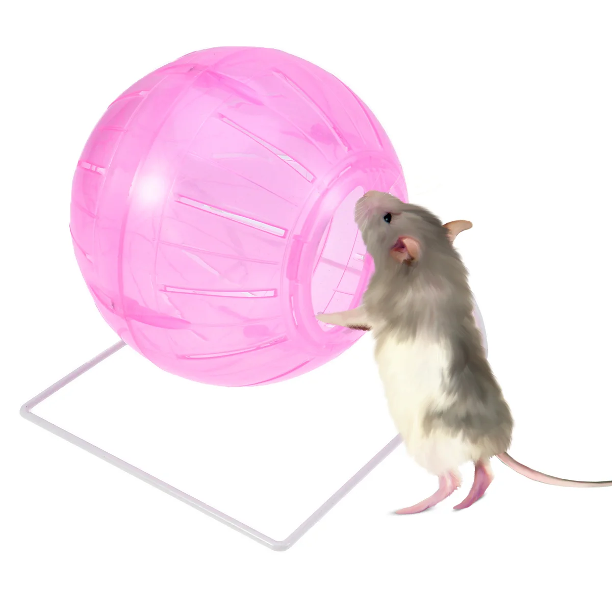 Ouriço brinquedo animal de estimação mini bola multifuncional hamster exercício pequeno correr sobre fitness rosa