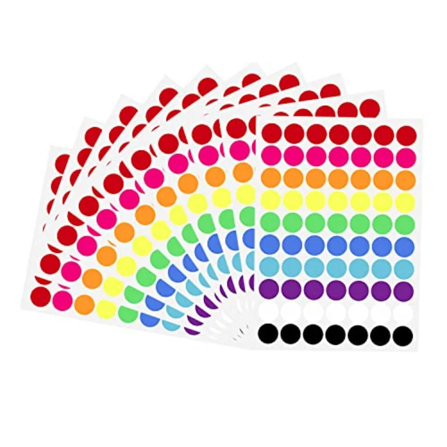 

700 PCS Dot Stickers 3/4 Inch Color Coding Labels Round Colored Dot Stickers 10 Assorted Colors Colorful Coding Label Circle St