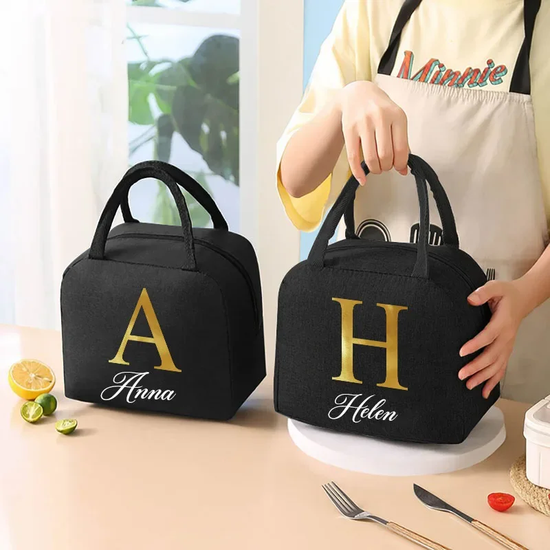 Custom Name Insulated Lunch Bag Insulation Bento Pack Aluminum Foil Rice Bag Meal Pack Ice Pack Student Bento Lunch Handbag