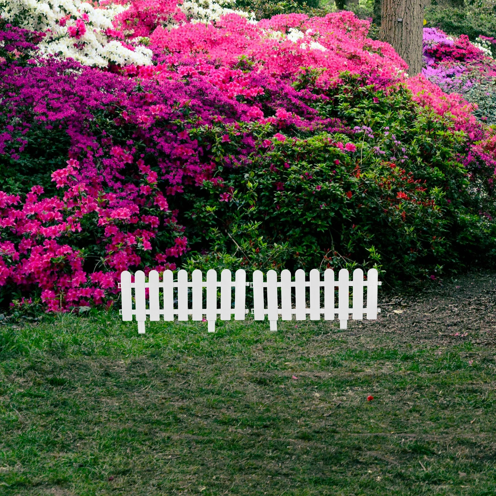 

4 комплекта, пластиковый садовый забор, прочный декоративный барьер для двора для виллы, в помещении и на открытом воздухе, маленький белый забор, практичный