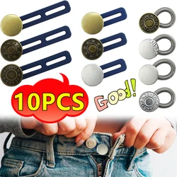 Nuevo Extensor de botón de Metal para pantalones vaqueros, costura gratis, extensores de cintura retráctiles ajustables, expansor de cintura con botón, 10/5/1 ud.