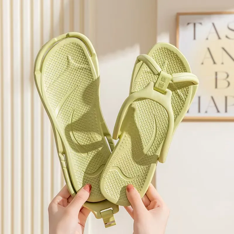 Foldable Travel Slippers Unisex EVA Flip Flops Hotel Non Slip Women Men Bathroom Indoor Slides Portable Lightweight Comfortable image 4