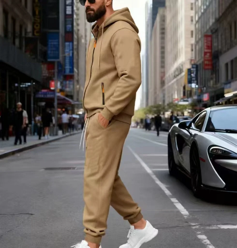 رائجة البيع الرجال تجريب مجموعة زمم هوديس Sweatpants الخريف والشتاء اليومية عادية الرياضة بدلة عدو ممارسة في الهواء الطلق ملابس دافئة