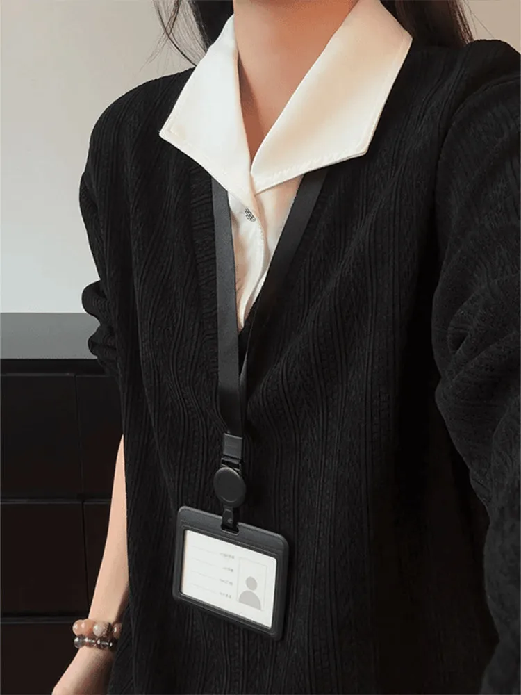 Men's V-Neck Long Sleeve Sweatshirt  Shirt Inner Wear Wheat Ear Pattern Casual Style Autumn Fashion Loose Fit T-Shirt