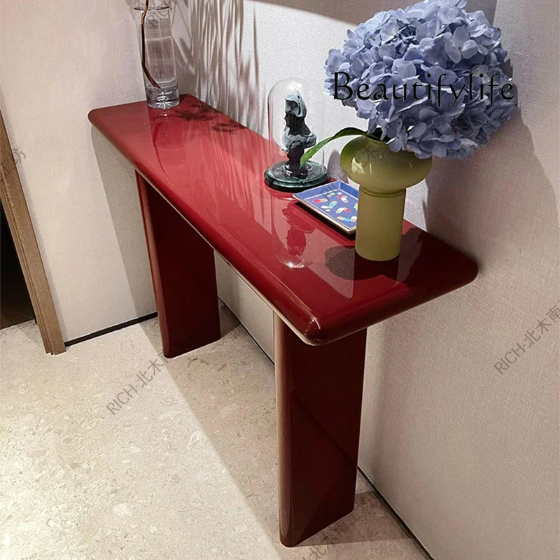

W Nordic Designer Partition Table Facing The Door, Retro Style Living Room Entrance Porch Table, Storage Table Red