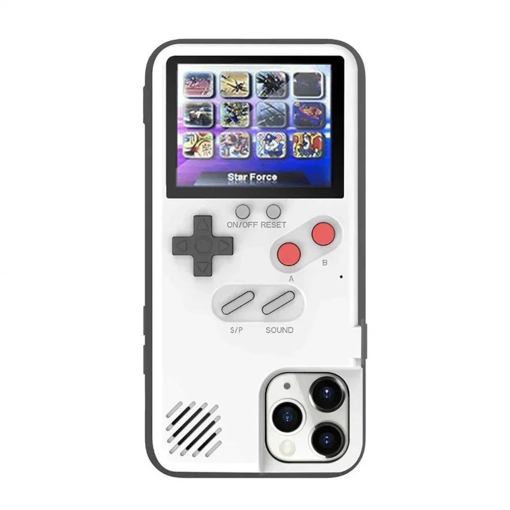 For iPhone 11 12 13 14 15 16 Pro Max X Xr Xs Max 7 8 14 15 Plus SE 2022 Playable Gameboy Case Retro 3D Video Game Cover Console