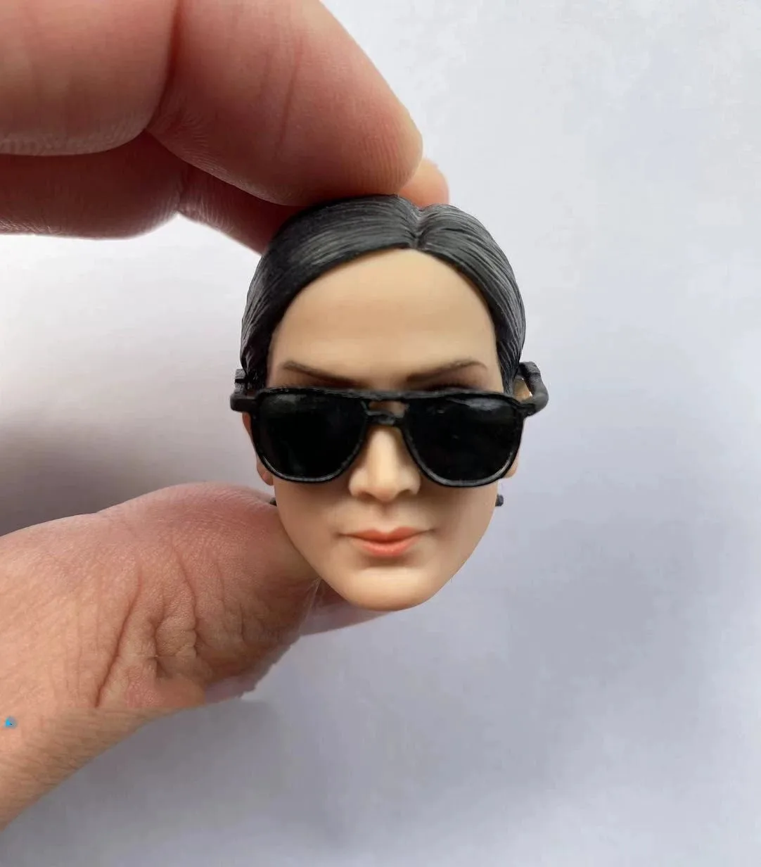 

Carrie-Anne Moss Actor Female Head Sculpture Agent Canada Star 1/6 Scale SUnglasses for 12'' Soldier Girl Action Figure Toys