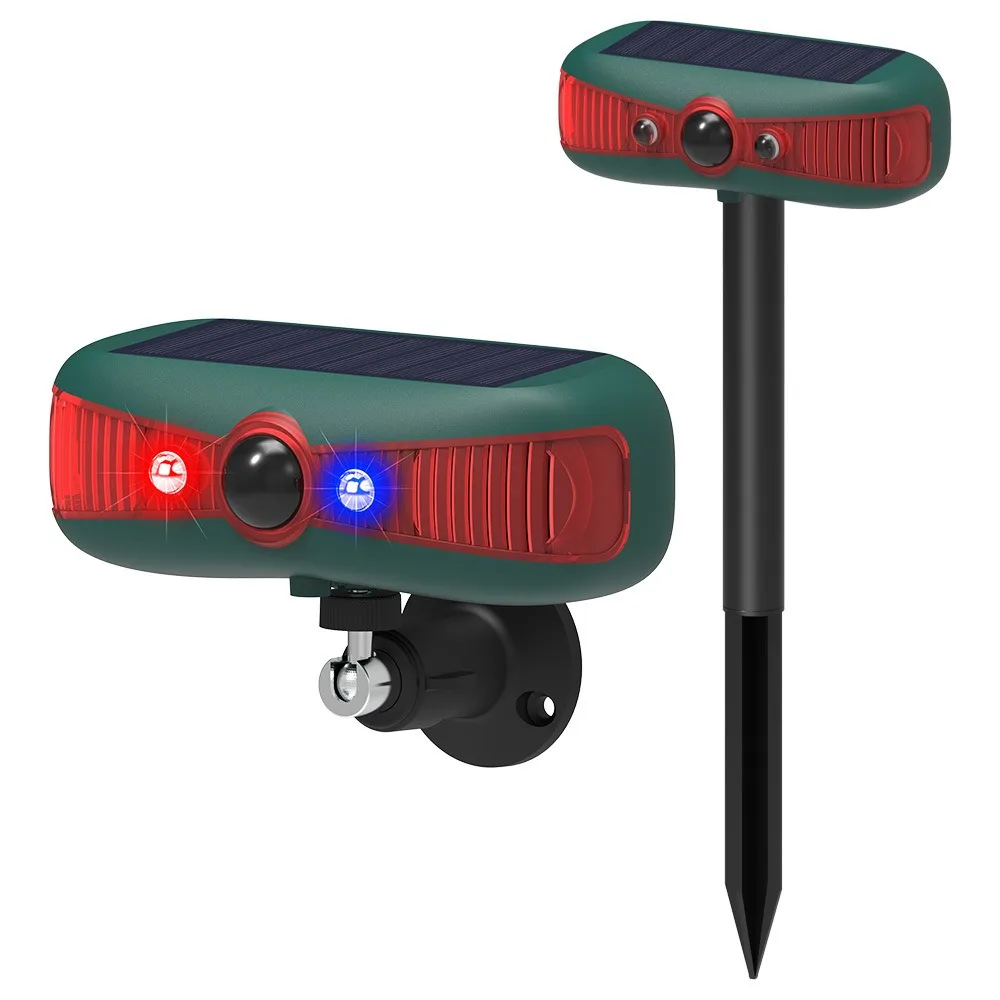 

4 Modes Outdoor Animal Repeller Ultrasonic Infrared Sensor Solar Animal Deterrent 129Db Sound 13 Sounds Security Alarm System