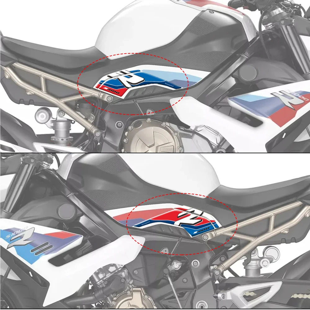 For BMW S1000 R S1000R 2019-2023 2020 2021 2022 3D Gel Fuel Tank Decal Engine Side Panel sticker