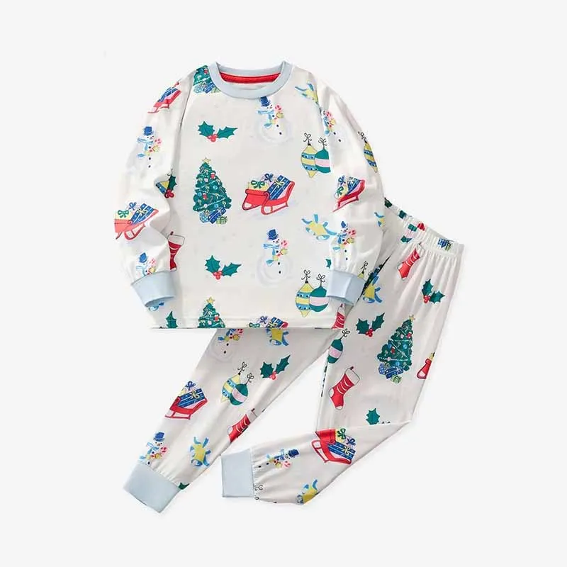 

Christmas Pyjama Sets Children Boys Cartoon Long-Sleeved Top Trousers 2Pcs Winter Girls Warm Outfits Kids Casual Homewear