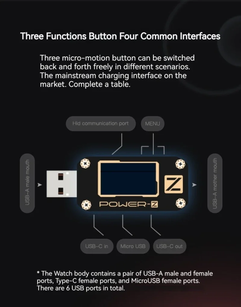 独自のQC3.0/2.0 0-24V POWER-Z KM001 PDテスター USBデジタル電圧計 テストツール 電圧と電流リップル ダブルType-C計測器