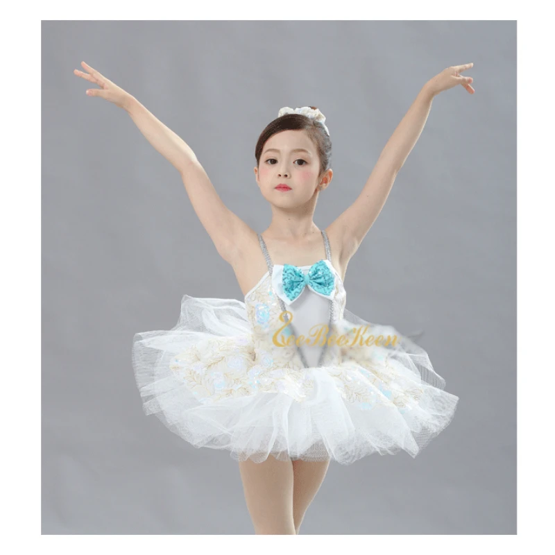 Girls Ballet Tutu dance dress Women Ballet dress for girls Cute Bow Dancewear Adult Modern Costume Sequins Stage Performance