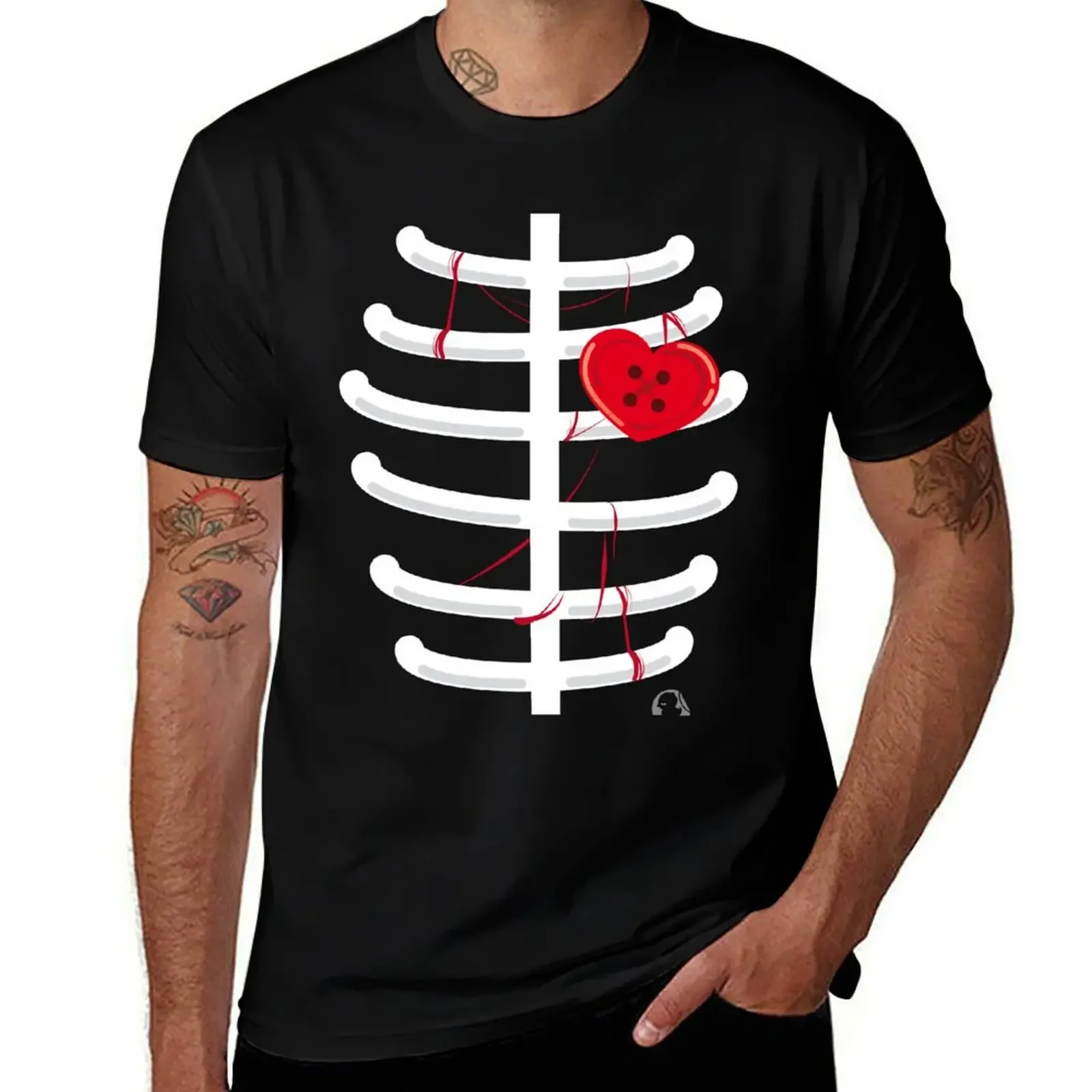 heart.shaped.button T-Shirt customizeds blacks T-shirts man man clothes mens t shirt