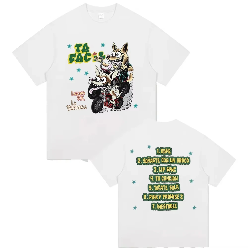 Rapper Ta Facil La Panter Lucho Rk Album 2026 Grafik-T-Shirts Herren Hip-Hop Gothic Retro Baumwolle Kurzarm-T-Shirt Streetwear – Detail 3