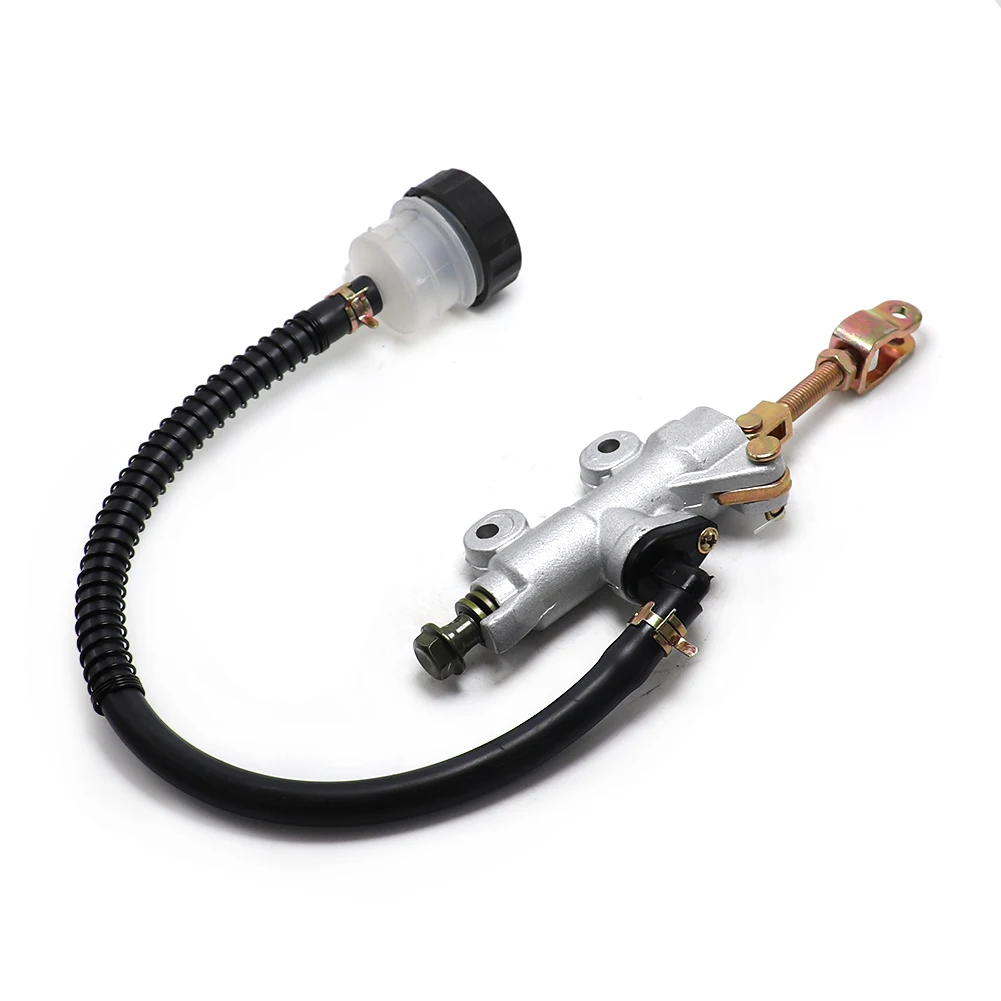 Pit Dirt Bikes Motorcycle Silver Rear Foot Brake Master Cylinder Pump Quad ATV Hydraulic with Reservoir Oil Cup Modified Parts