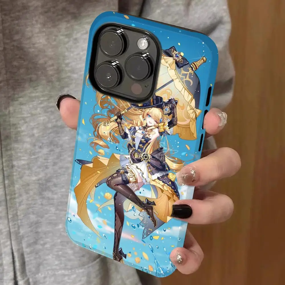 

navia genshin impact Phone Case Double-layered 2-in-1 Film Case For IPhone 16 15 Promax 14 13 Pro 12 11 plus Samsung SCovers