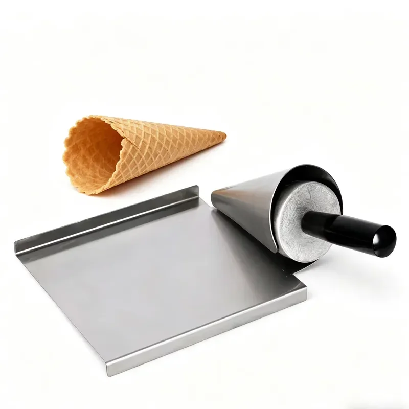Stainless Steel Ice Cream Cone Roller Kitchen Baking Tool Durable Waffle Cone Maker Tube Molding Accessory for Homemade