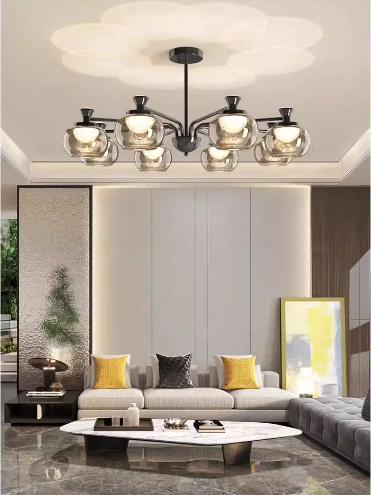 Mid ancient style minimalist glass chandelier, modern living room bedroom lights, dining room, homestay, hotel lobby lighting