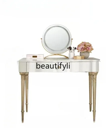

Solid wood dresser modern simple light luxury makeup table stool