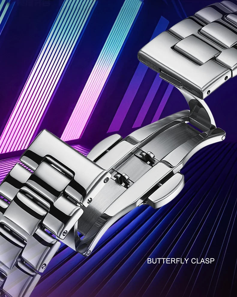 Mark Fairwhale ผู้ชายนาฬิกาควอตซ์ 40 มม.นาฬิกาข้อมือ 30M กันน้ํา Luminous TV Dial Dual ปฏิทิน