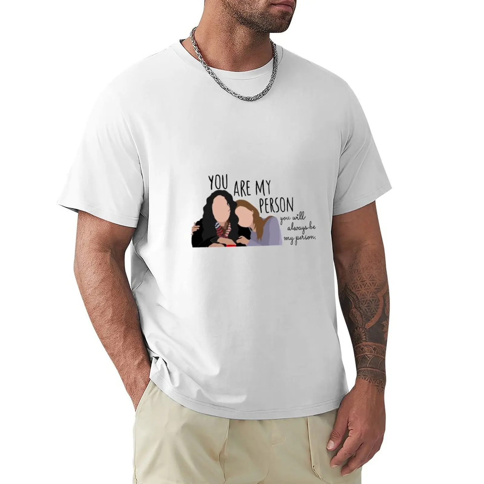 Meredith & Cristina “you are my person” T-shirt anime sports fans plain black t shirts men