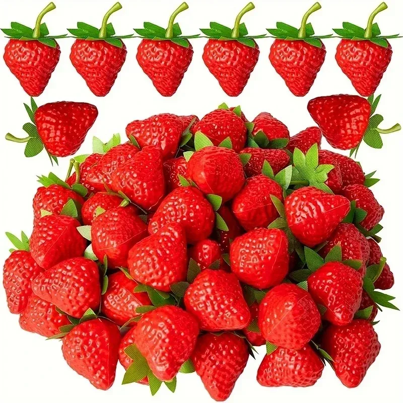 10/20 piezas simulación de fresa artificial fruta falsa decoración para fiesta de vacaciones en casa accesorios de fotografía