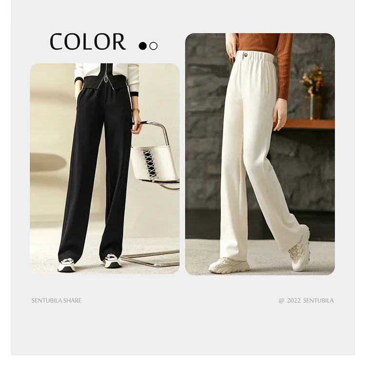 SENTUBILA Weite Sweatpants für Damen, Casual-Hose, Koreanische Mode 2026, Hose mit elastischem Bund, Damenbekleidung, Streetwear 153KA3216 – Detail 12