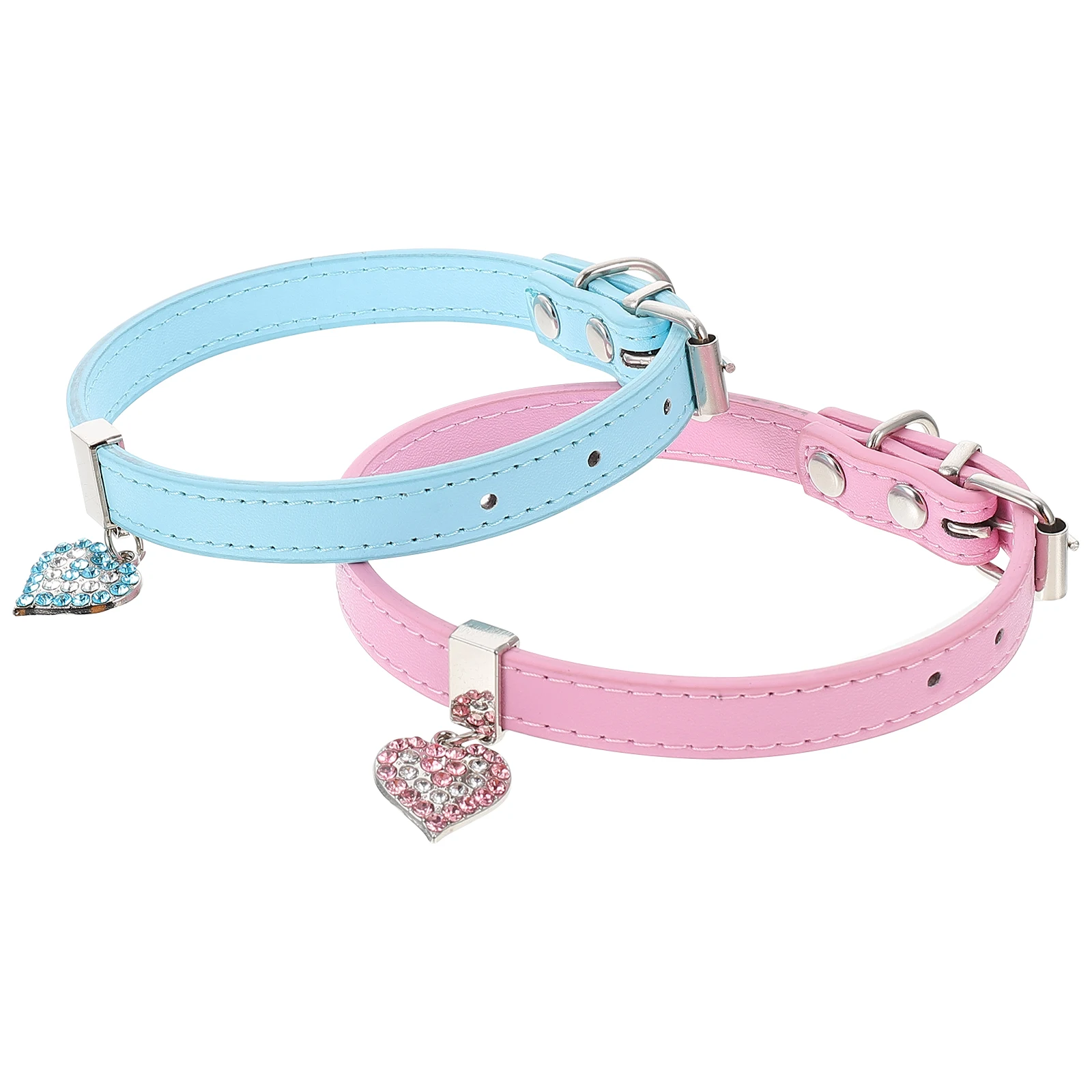 

2Pcs Pet Dog Collar Adjustable Lightweight Decorative Heart Pendant Comfortable Skin-Friendly Perfect for Christmas Birthday