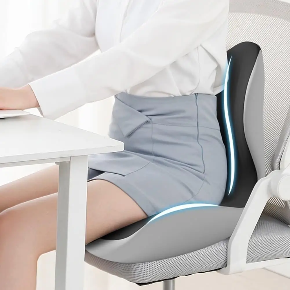 Memory Foam Ergonomic Car Seat Cushion Lumbar Back Support Pillow Orthopedic Pain Relief Pad For Office Chair Auto Seat Pad 쿠션