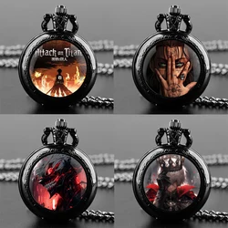 Vintage Pocket Watch Anime Attack on Titan Quartz Pocket Watches FOB Chain Clock Pendant Necklace Watch Men Women Children Gift