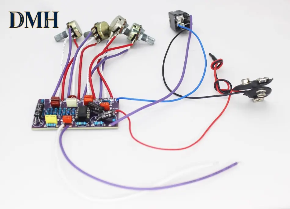 DIY Bass Bass with Built-in Active Circuitry 3-band EQ Preamp Board for Fender Standard Jazz Bass