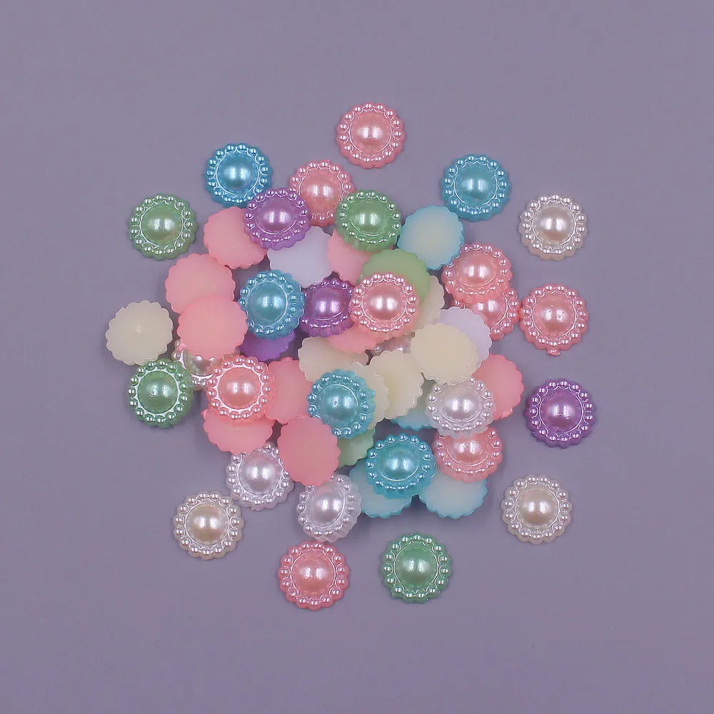 Colorful 100pcs 11MM ABS Resin Flatback Half Round Craft Imitation Pearl Scrapbook Jewelry garment Beads for DIY Decoration