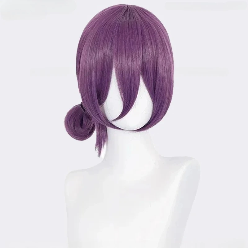 أنيمي Reze شعر مستعار تأثيري 45 سنتيمتر شعر مستعار الأرجواني مع المختنق تأثيري حلي النساء Reze الباروكات مقاومة للحرارة الاصطناعية خصلات الشعر المستعار