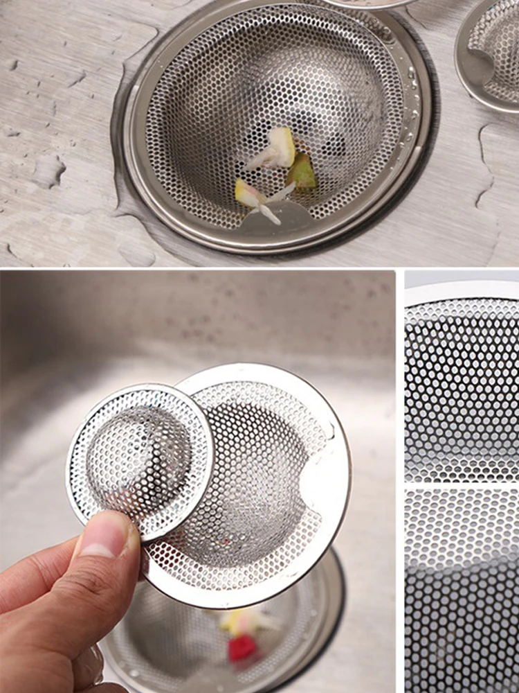 10.2cm/ 7.6cm Kitchen Sink Filter Bathtub Hair Catcher Stopper Stainless Steel Shower Floor Drain Hole Filter Trap Strainer