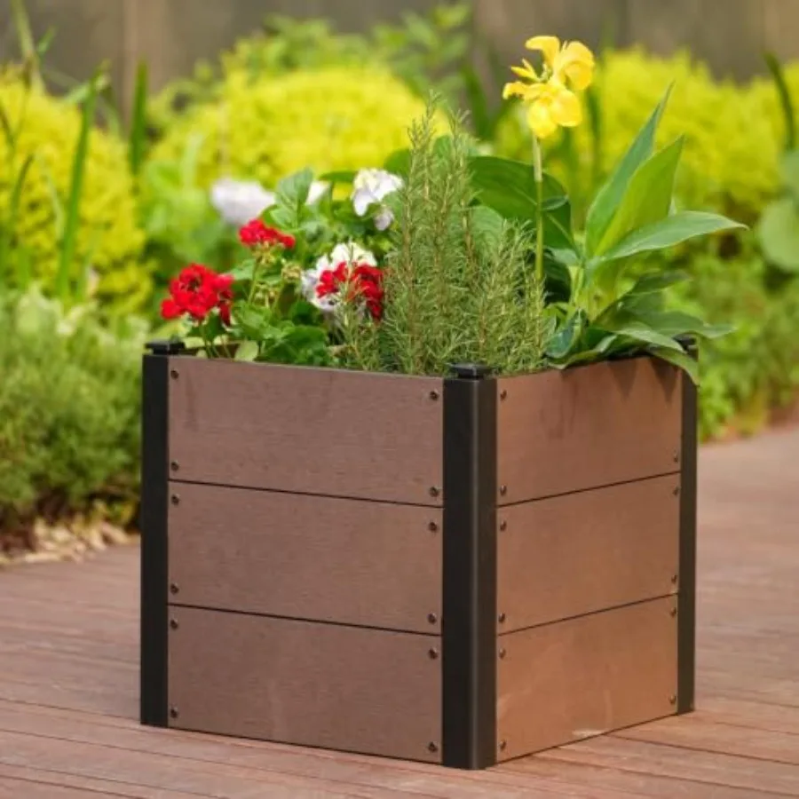 Garvee composite Raised Garden Bed Open Bottom Brown