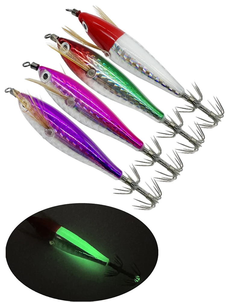 Leurre crochet matériel de pêche appât de pêche lumineux poulpe seiche appât de pêche Simulation calmar crochet lumineux calmar Jig crochets