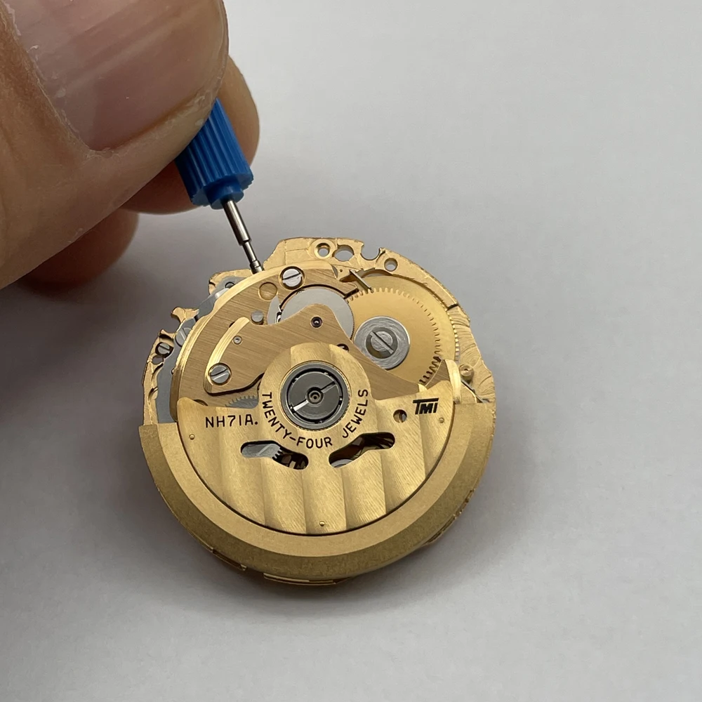 NH71 Automatic Skeleton Movement Genuine Watch Parts High Precision Gold 24 Jewels Watch Accessories