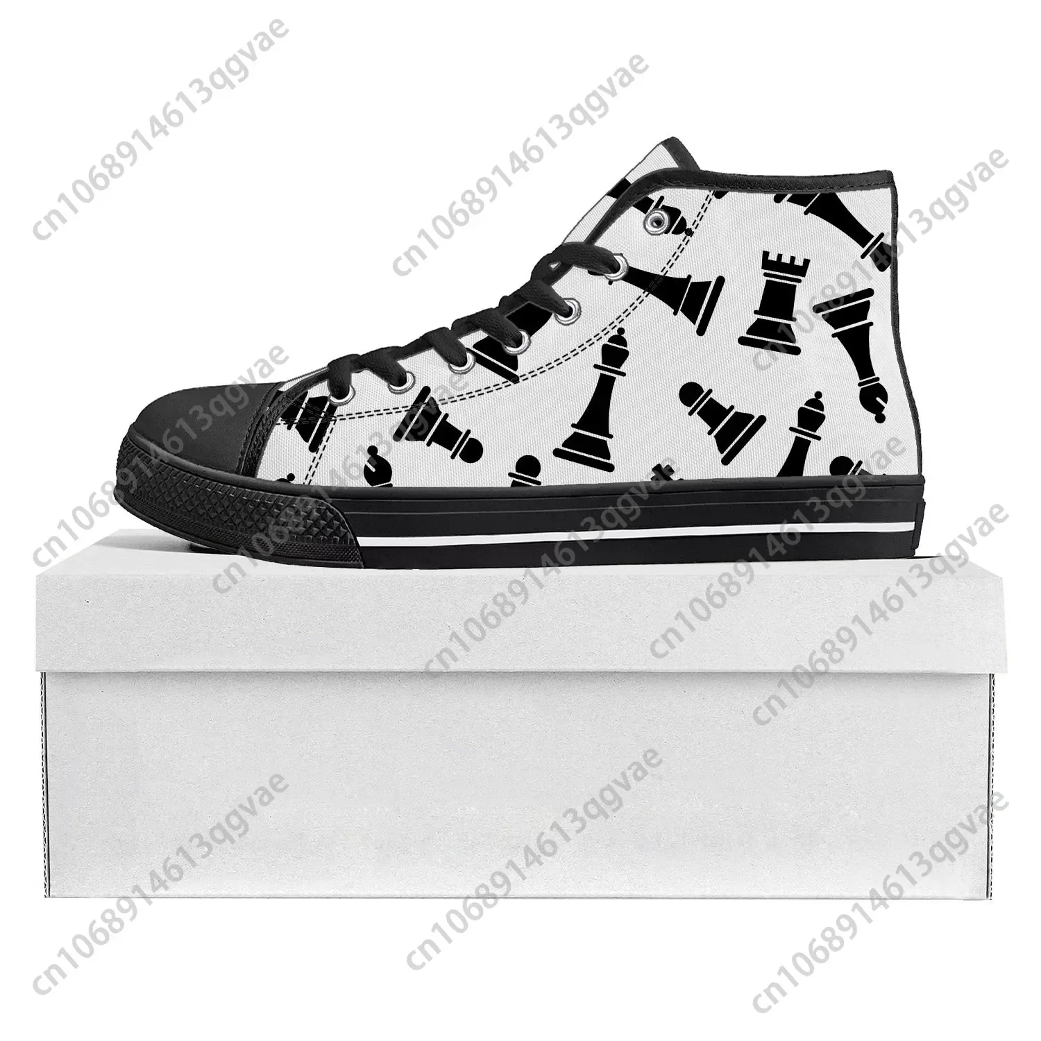 Chess International Pop High Top High Quality Sneakers Mens Womens Teenager Canvas Sneaker Casual Couple Shoes Custom Shoe Black