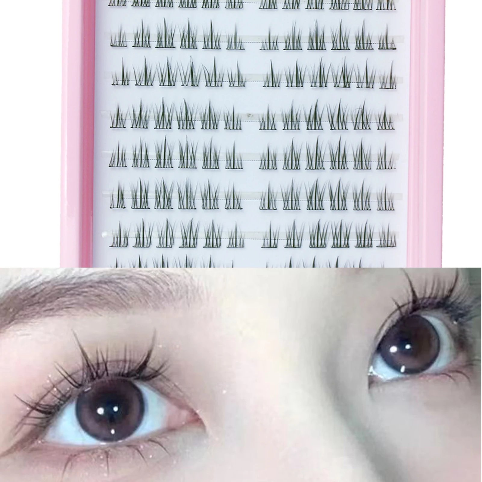 Fluffy Feather Style Eyelash Extension Glue-free Self-adhensive Segemented False Eyelash Realistic Anime Lash Cluster For Makeup