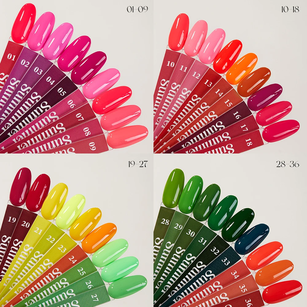 Vendeeni 36 Colors Summer Rainbow Color Gel Nail Polish Set Semi Permanent High Pigment UV LED Soak Off Gel Varnish With Display