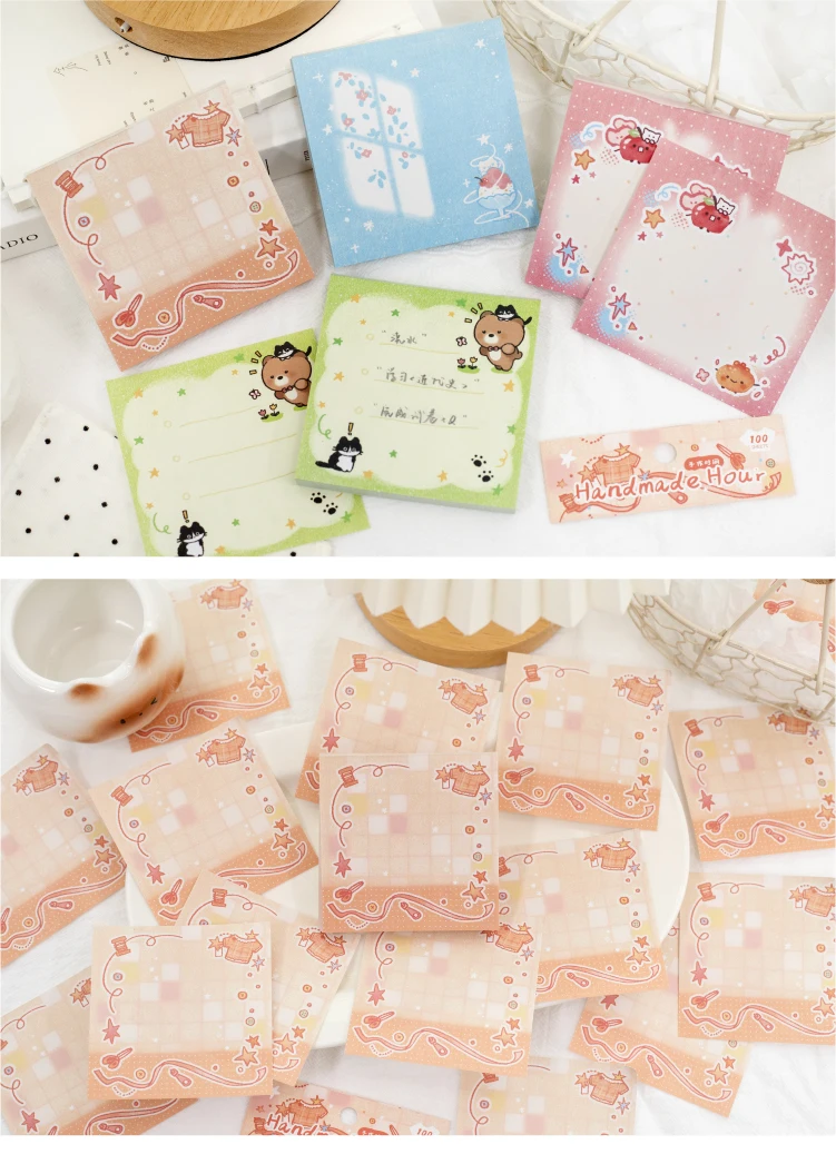 Journal GO 100 Blatt Kawaii-Themen-Notizblöcke, 100 Blatt Niedliche Illustrations-Notizpapiere zum Schreiben, Journaling, für Planer & Bastelarbeiten – Detail 14
