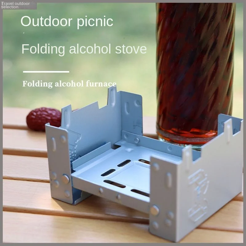 Camping Portable Solid Alcohol Stove Folding Cassette Foldable Outdoor Alcohol Stove Thickened