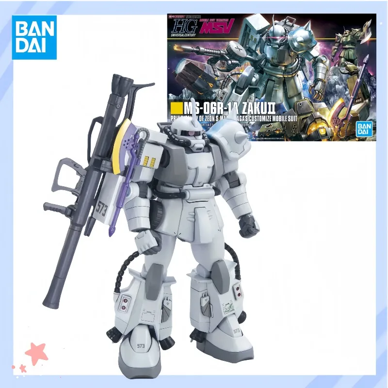 

【In Stock】Bandai Original HG HGUC MS-06R-1A ZAKU2 Action Assembly Model Action Toy Character Gift Collection
