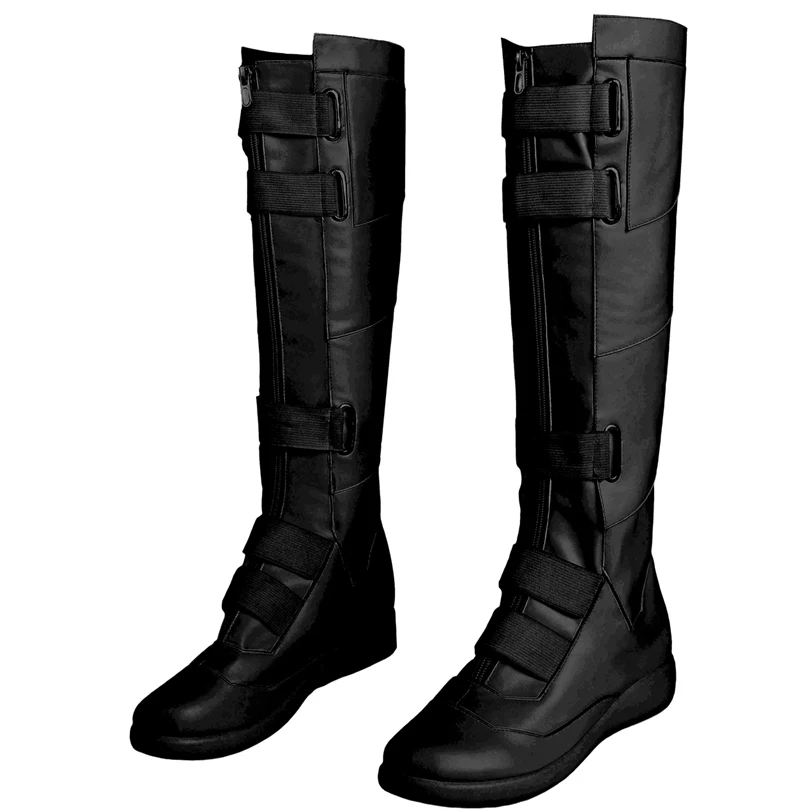 

Halloween Carnival Natasha Cosplay Romanoff Boots Fancy Superheroine Black Shoes Costume Accessories